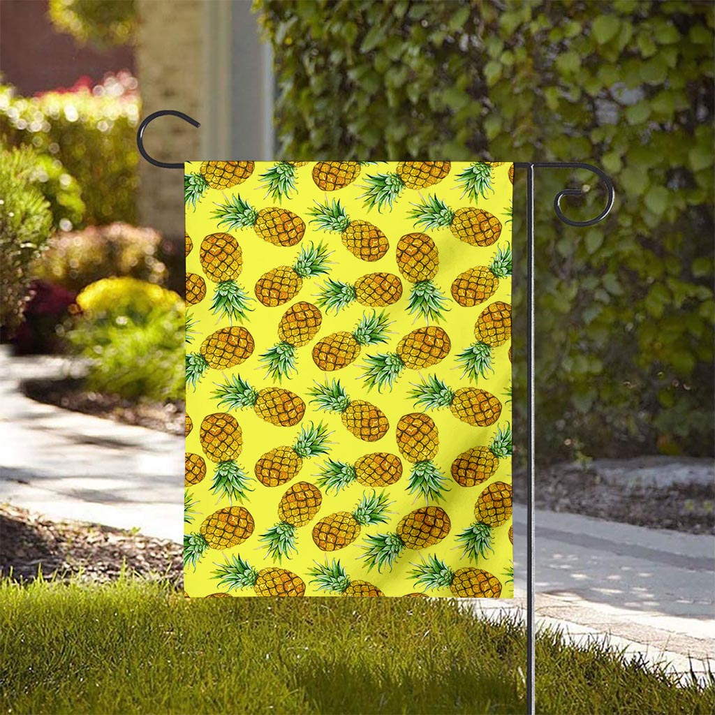 Pastel Yellow Pineapple Pattern Print House Flag