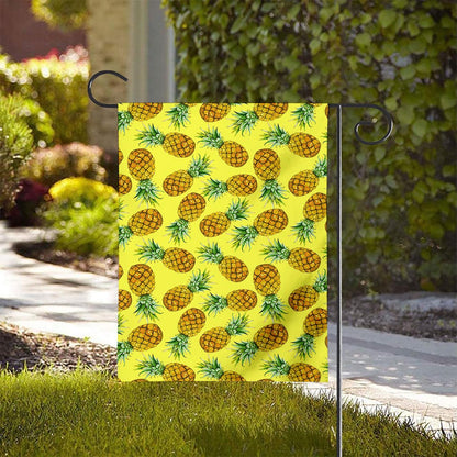 Pastel Yellow Pineapple Pattern Print House Flag