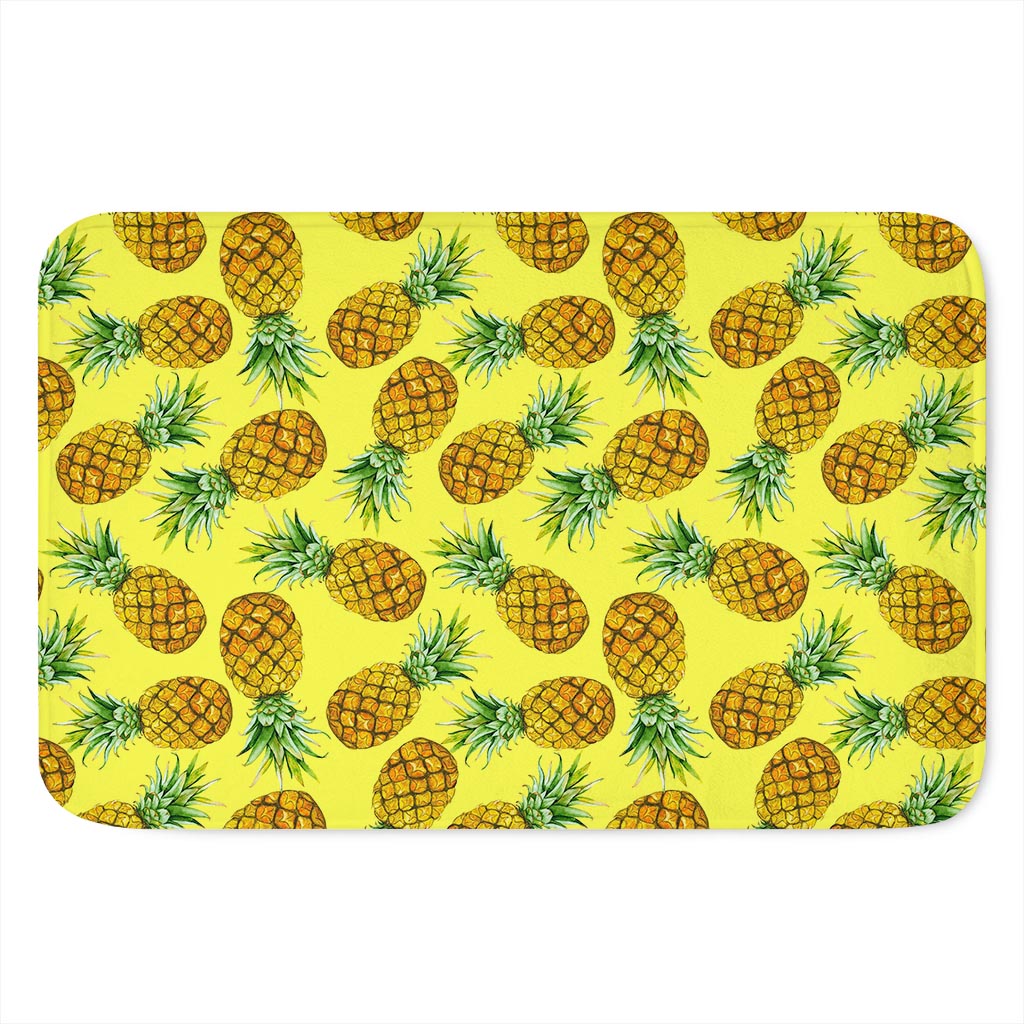 Pastel Yellow Pineapple Pattern Print Indoor Door Mat