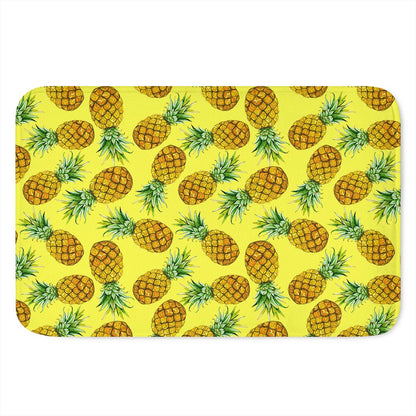 Pastel Yellow Pineapple Pattern Print Indoor Door Mat