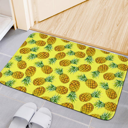 Pastel Yellow Pineapple Pattern Print Indoor Door Mat