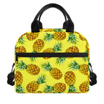 Pastel Yellow Pineapple Pattern Print Insulated Lunch Bag