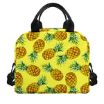 Pastel Yellow Pineapple Pattern Print Insulated Lunch Bag