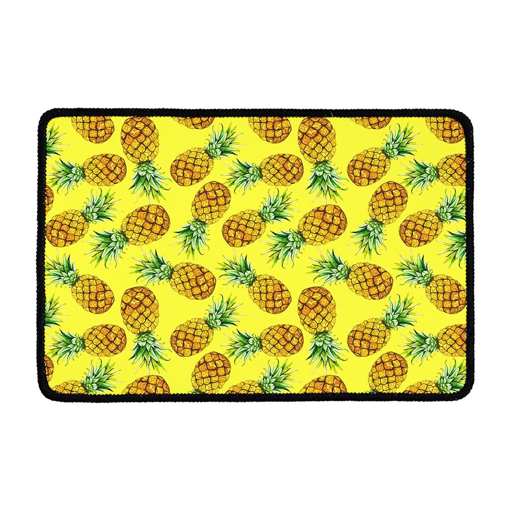 Pastel Yellow Pineapple Pattern Print Kitchen Mat