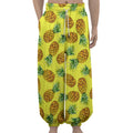 Pastel Yellow Pineapple Pattern Print Lantern Pants