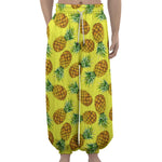Pastel Yellow Pineapple Pattern Print Lantern Pants
