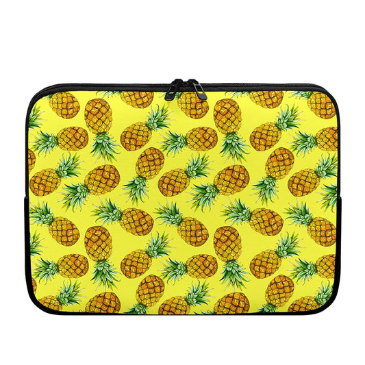 Pastel Yellow Pineapple Pattern Print Laptop Sleeve