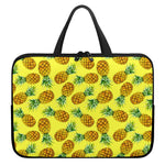 Pastel Yellow Pineapple Pattern Print Laptop Sleeve With Handle