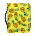 Pastel Yellow Pineapple Pattern Print Leather Bible Cover