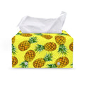 Pastel Yellow Pineapple Pattern Print Leather Tissue Box Cover