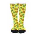 Pastel Yellow Pineapple Pattern Print Long Socks