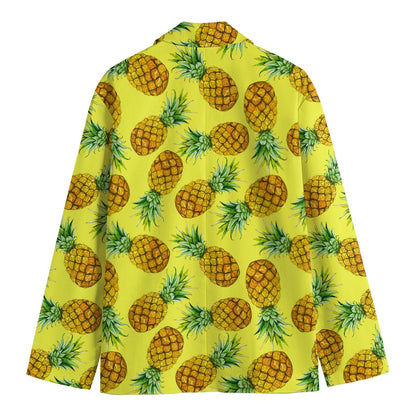 Pastel Yellow Pineapple Pattern Print Men's Blazer