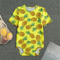 Pastel Yellow Pineapple Pattern Print Men's Bodysuit