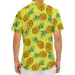 Pastel Yellow Pineapple Pattern Print Men's Deep V-Neck Shirt