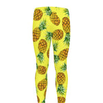 Pastel Yellow Pineapple Pattern Print Men's leggings