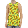 Pastel Yellow Pineapple Pattern Print Men's Muscle Tank Top