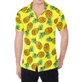Pastel Yellow Pineapple Pattern Print Men's Shirt