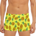 Pastel Yellow Pineapple Pattern Print Men's Short Boxer Briefs