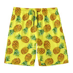 Pastel Yellow Pineapple Pattern Print Men's Swim Trunks