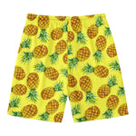 Pastel Yellow Pineapple Pattern Print Men's Swim Trunks