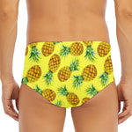 Pastel Yellow Pineapple Pattern Print Men's Triangle Swim Briefs