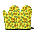 Pastel Yellow Pineapple Pattern Print Oven Mitts