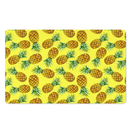 Pastel Yellow Pineapple Pattern Print Polyester Doormat