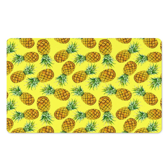 Pastel Yellow Pineapple Pattern Print Polyester Doormat