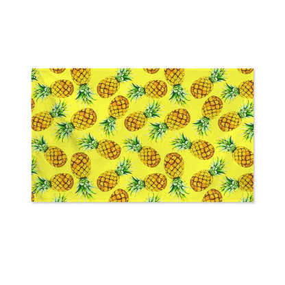 Pastel Yellow Pineapple Pattern Print Polyester Flag