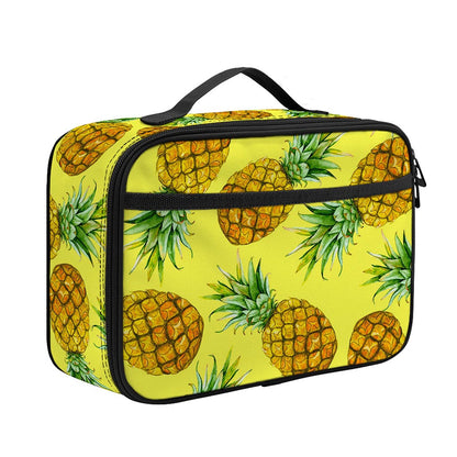 Pastel Yellow Pineapple Pattern Print Portable Lunch Bag