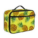 Pastel Yellow Pineapple Pattern Print Portable Lunch Bag