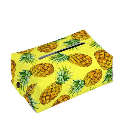 Pastel Yellow Pineapple Pattern Print Rectangle Tissue Box Cover