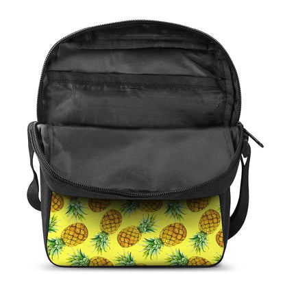 Pastel Yellow Pineapple Pattern Print Rectangular Crossbody Bag