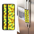 Pastel Yellow Pineapple Pattern Print Refrigerator Handle Covers