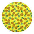 Pastel Yellow Pineapple Pattern Print Round Blanket