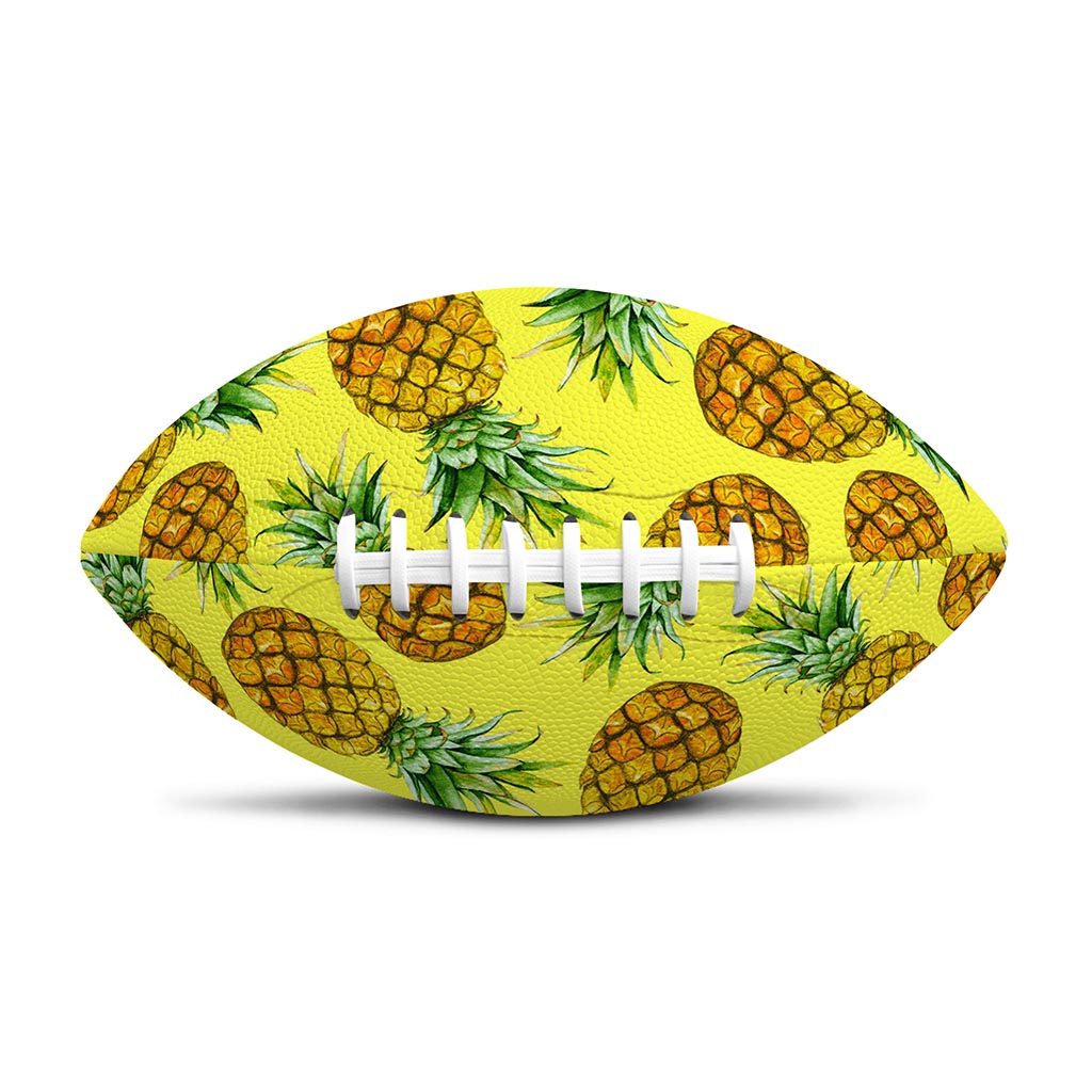 Pastel Yellow Pineapple Pattern Print Rugby Ball