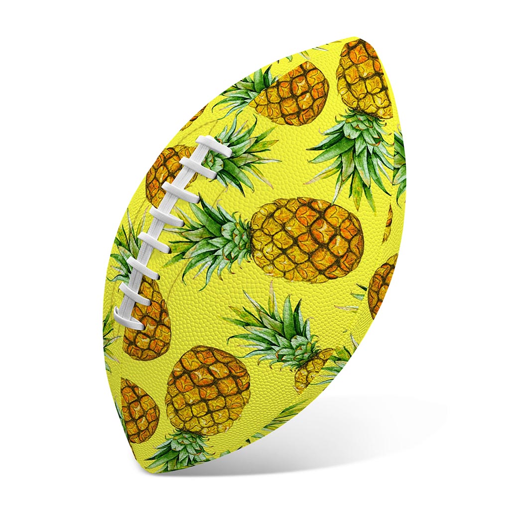 Pastel Yellow Pineapple Pattern Print Rugby Ball