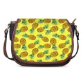 Pastel Yellow Pineapple Pattern Print Saddle Bag