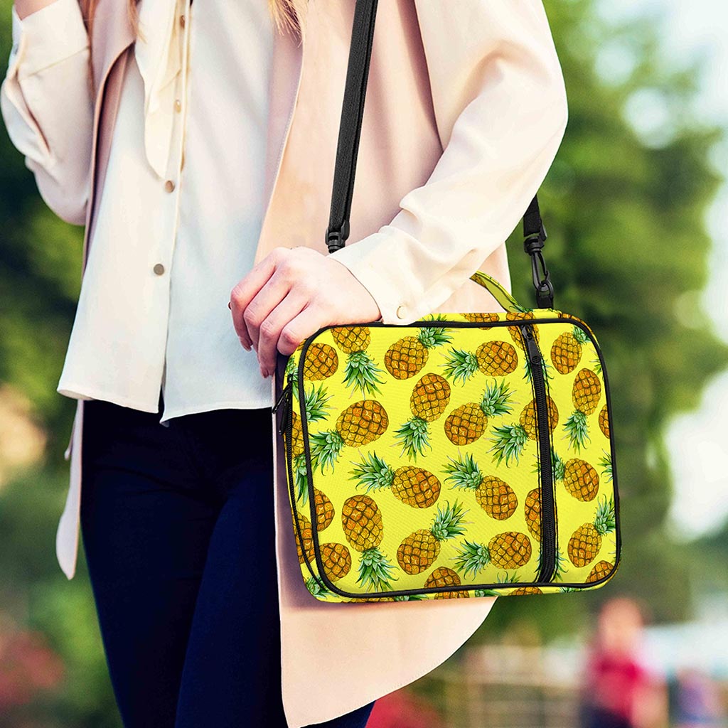 Pastel Yellow Pineapple Pattern Print Shoulder Strap Bible Bag