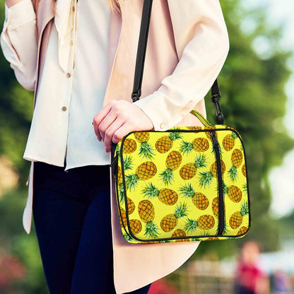 Pastel Yellow Pineapple Pattern Print Shoulder Strap Bible Bag