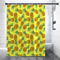 Pastel Yellow Pineapple Pattern Print Shower Curtain