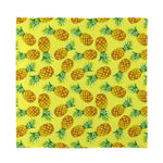 Pastel Yellow Pineapple Pattern Print Silk Bandana