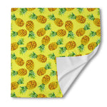 Pastel Yellow Pineapple Pattern Print Silk Bandana