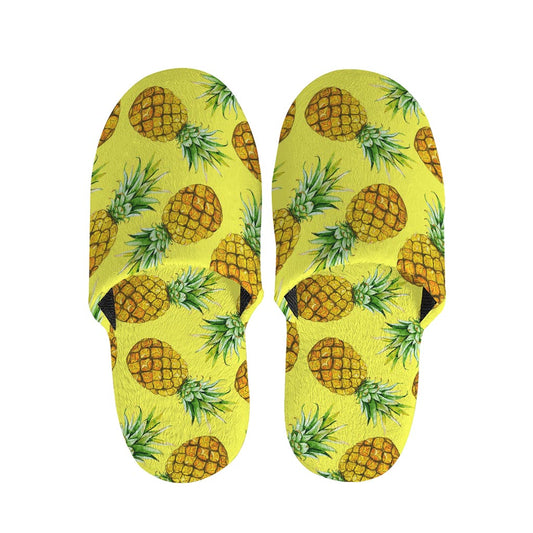 Pastel Yellow Pineapple Pattern Print Slippers