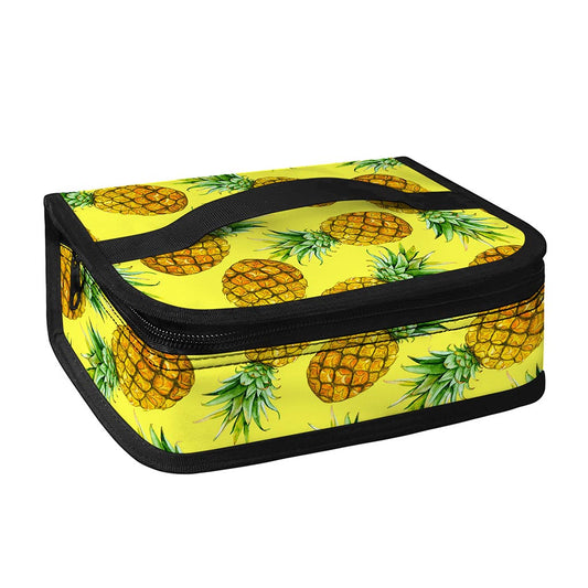 Pastel Yellow Pineapple Pattern Print Small Lunch Bag