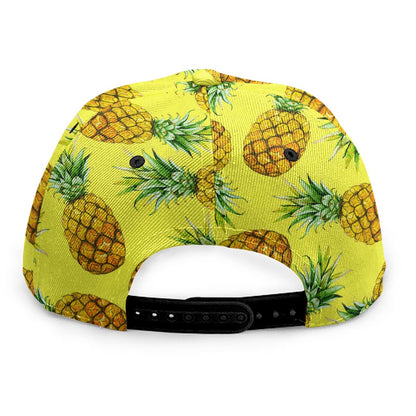 Pastel Yellow Pineapple Pattern Print Snapback Cap