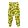 Pastel Yellow Pineapple Pattern Print Sweatpants