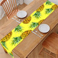 Pastel Yellow Pineapple Pattern Print Table Runner