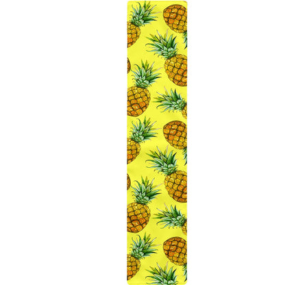 Pastel Yellow Pineapple Pattern Print Table Runner