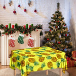 Pastel Yellow Pineapple Pattern Print Tablecloth